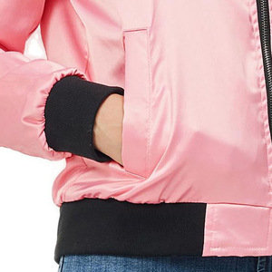 Chaquetas universitarias recortadas de satén personalizables Chaqueta de Letterman de satén sublimado de alta calidad para damas Chaquetas cortas de béisbol para mujeres - Product Image 5