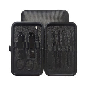 Lot de 10 mini-outils de manucure et de toilettage en acier inoxydable avec étui en PU noir (M006) - Vente Flash - Product Image 5