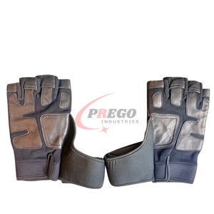Guantes de Gimnasio de Cuero Premium, Medios Dedos, con Soporte para Muñeca, para Levantamiento de Pesas, Entrenamiento Físico, Logotipo Personalizado OEM - Product Image 6