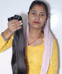 Vente en gros d'extensions de cheveux humains vierges de couleur noire naturelle indienne 100% paquets de vendeur de style de vague profonde lâche pour les femmes - Product Image 4