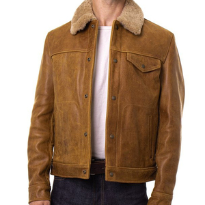 Veste en cuir pour homme de haute qualité, personnalisée, pour l'hiver, couleur unie, style décontracté, col montant, nouveau style, coupe-vent unisexe personnalisé - Product Image 1