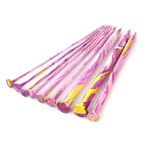 Ensemble de crochets marbrés faits à la main avec bol en fil et aiguilles à tricoter pour tricoter et crocheter - Product Image 5