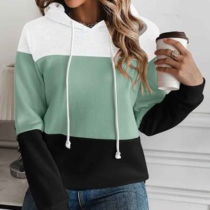 Sudadera con capucha larga transpirable de bloque de color grueso Unisex de peso pesado 2025/Sudadera con capucha elegante de hombro caído con logotipo personalizado de gran tamaño - Product Image 4