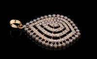Colgante y Dijes de Lujo con Diamantes Redondos de Corte Brillante de 14K, Certificados por IGI, a la Moda