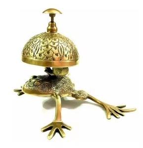 Campana de Escritorio de Latón con Acabado Pulido, Campana de Escritorio Náutica de Diseño Antiguo, Accesorios de Mesa, Regalos Decorativos - Product Image 1