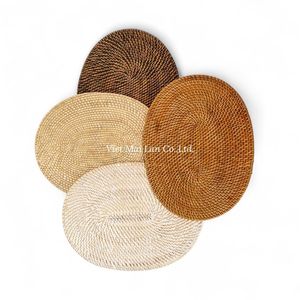 Oval Colorful Natural Rattan <b>Dining</b> <b>Placemat</b> for <b>Table</b> Setting Restaurant Hotel Use and Wholesale from Vietnam - Product Image 1
