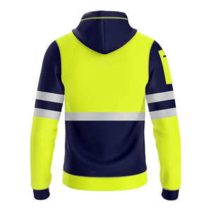 Wholesale Polyester Zipper Closure Wholesale <b>Hi</b> Vis Workwear Men's <b>Hi</b>-<b>viz</b> Front Zip Reflective Tape Hoodies Premium Quality - Product Image 2