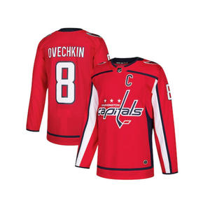 Maillot de hockey sur glace personnalisé, uniforme d'équipe professionnel, Ovechkin 8 Capitals rouge blanc bleu, sublimé, nom et numéro personnalisés, sport - Product Image 1