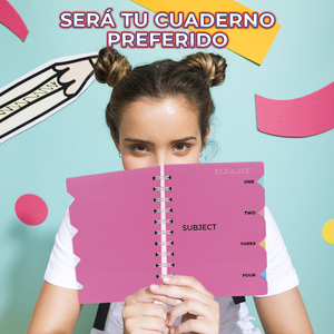 A5 Striped <b>Spiral</b>-<b>bound</b> <b>Notebook</b> with 80 Sheets Hard Cover Laminated PP Cover Material 4 Separators B6 Size - Product Image 6