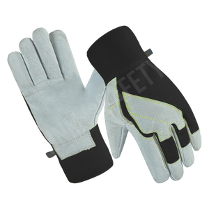 Gants de mécanicien confortables en cuir de vachette fendu Gants de travail souples renforcés de protection des mains de sécurité industrielle - Product Image 6