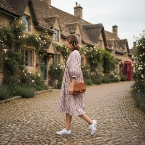 Vestido Midi de Algodón con Estampado Floral Veraniego para Niñas y Mujeres, Mayorista del Fabricante, Estilo Casual, Regalo para Bodas y Festivales - Product Image 3