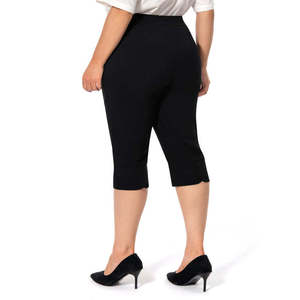 Jenna Rose Pantalones Culottes de Cintura Alta para Mujer, Talla Grande, Casuales para el Trabajo, con Botones en el Dobladillo, Dos Bolsillos Delanteros y Botón Decorativo - Product Image 2