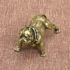 Resin Brass Dog Figurine Bobble Head Statue Small <b>Ornament</b> Antique Home Decor Pet Holder <b>Desk</b> - Product Image 4
