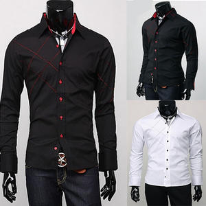 Chemises habillées slim pour hommes 100% coton respirant - Product Image 2