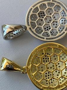 Collier pendentif hip-hop tendance en moissanite VVS sertie de diamants, plaqué or, argent 925, design visage souriant, bijoux - Product Image 5