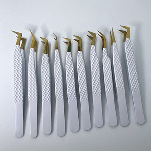 Pinzas de pestañas pinzas personalizadas suministros de extensión de pestañas pinzas de punta de fibra - Product Image 6