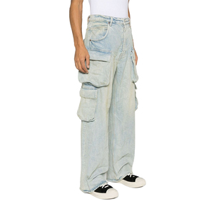 Pantalones Cargo de lona ligeros de alta calidad para hombre, pantalones para correr DE TRABAJO antiarrugas con patrón recto, teñido liso - Product Image 2