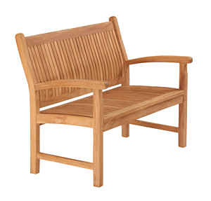 Elegante y Moderno Banco de Jardín de Teca de 120 cm, Asiento Duradero y Confortable para Uso en Exteriores, Parques, Hoteles, Villas, Modelo ID CV Qirana QG-BN048 - Product Image 2