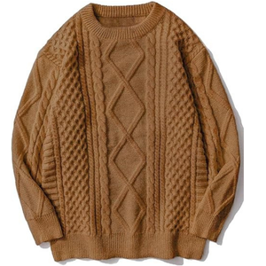 Pull en coton biologique pour hommes avec logo sur le devant fin d'hiver Pull en tricot personnalisé OEM Vente en gros en vrac - Product Image 6