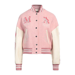 Haute Qualité Laine Tricoté Respirant Femmes Varsity Letterman Baseball Bomber Vestes Boxy Matelassé Conception Broderie - Product Image 1