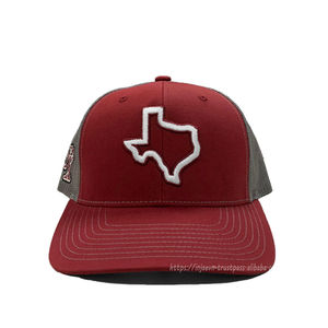 Sombreros de camionero bordados en 3D del estado de Texas de Borgoña personalizados, gorras deportivas de pana para accesorios al aire libre, estilo informal - Product Image 1