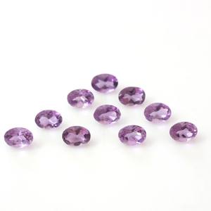 Piedras preciosas sueltas de corte ovalado de amatista púrpura Natural certificada, cuentas de piedra de corte de amatista calibradas de 5x7mm para fabricación de anillos y joyas - Product Image 3