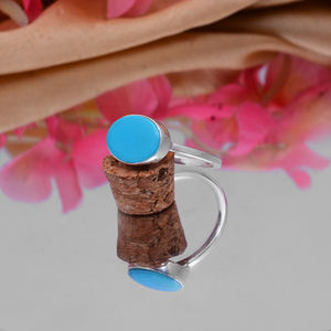 Christmas Gift Natural <b>Turquoise</b> 12x9mm Oval Gemstone 925 Silver <b>Rings</b> 2.81 gms handmade Sleeping beauty silver jewellery <b>rings</b> - Product Image 2