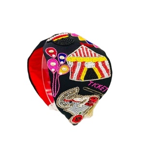 Thème noir parc d'attractions vacances Vibes main embelli cheveux accessoires Turban Style bandeaux pour les femmes de l'Inde - Product Image 1