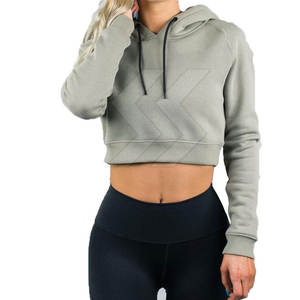 Coupe-vent fabriqué en usine polaire femmes Crop Top Hoodies meilleure qualité respirant femmes Crop Top Hoodies - Product Image 1
