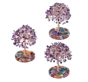 Árbol de cristal de amatista a granel de gran oferta de la mejor calidad con base de ágata de orgón, decoración de cristal Feng Shui para la suerte y la riqueza - Product Image 5