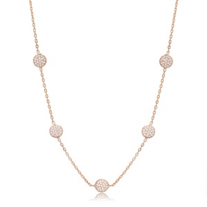 Collar con Colgante de Zirconia Brillante de Diseño Redondo para Mujer, Joyería Turca Hecha a Mano al por Mayor en Plata de Ley 925 - Product Image 6