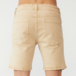 Proveedor de pantalones cortos de mezclilla en Pakistán, Jack and Jones JWHRICK, color beige claro, para hombre, de algodón elástico, corte regular, hasta la rodilla, con dobladillo enrollado. - Product Image 2