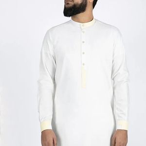Dernier arrivage de Thobes saoudiens de couleur blanche faits à la main de haute qualité sur mesure Thobes saoudiens fabriqués au Pakistan - Product Image 1