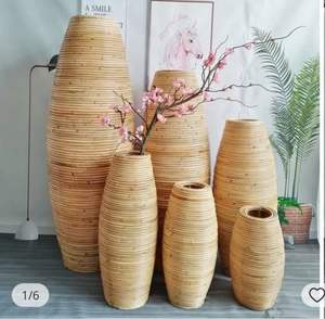 Cesta de maceta de cuerda de yute tejida a mano con soporte, diseño único, cesta de mimbre para interiores y exteriores hecha de hierro y ratán - Product Image 3