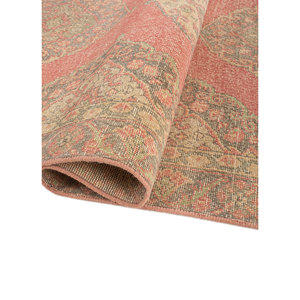 Vintage Hand Knotted Wool Rug <b>Red</b> Orange Medallion Abstract Rectangle for Home Entryway 9x12 Rectangle for Teens-Pae-6414(Fr) - Product Image 2