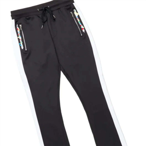 Venta caliente OEM personalizado 100% algodón impreso raya streetwear deportes dos piezas conjunto chándal clásico para hombres - Product Image 5