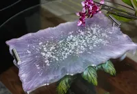 Conjunto de bandeja y posavasos de resina decorativa de diseño hecho a mano de alta calidad personalizado para restaurantes caseros de La India