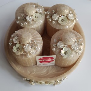 Plateau de service en résine de luxe de qualité supérieure 4 bocaux couvercles hermétiques décoration à motif fantaisie étanche à l'humidité meilleur cadeau pour les cadeaux - Product Image 4