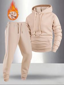 Conjuntos de chándal para hombre Sudadera con capucha y pantalones Mujer Jersey con capucha de color sólido + Pantalones Traje Ropa deportiva informal Conjuntos Hombre - Product Image 2