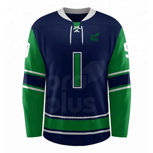 Maillot de hockey sur glace 100 % polyester, séchage rapide, respirant, écologique, service OEM, personnalisable, vêtements de sport d'équipe pour hommes adultes - Product Image 1