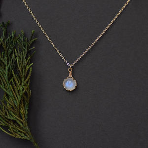 Luxe fait à la main en argent Sterling renouvellement pierre de lune pendentif 10mm forme ronde pour Prong ensemble ensemble de bijoux de mode pour hommes et femmes - Product Image 4