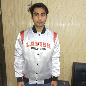 OEM Custom Embroidery Logo Eco-Friendly Breathable Plus Size Letterman Baseball Silk Satin Bomber Varsity <b>Jacket</b> for <b>Men</b> <b>Summer</b> - Product Image 3