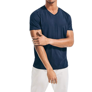 High Quality <b>Men's</b> 100% Cotton <b>T</b> <b>Shirt</b> Blank <b>V</b> <b>Neck</b> Tee <b>Shirts</b> 100% Cotton <b>Men</b> New Fashion Latest Design Slim Fit Solid <b>T</b>-<b>shirts</b> - Product Image 4