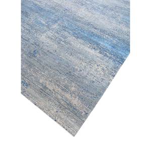 Tapis en laine et soie de bambou noué à la main Kavi gris et noir, abstrait, pour la décoration de salon d'adolescents, utilisation dans les couloirs - Eskm-01 Afterglow - Product Image 2