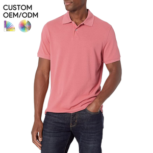 Chemise décontractée pour homme, coupe ajustée, respirante, en coton piqué tricoté uni, avec fermeture boutonnée en polyester, manches courtes, personnalisable OEM ODM - Product Image 1