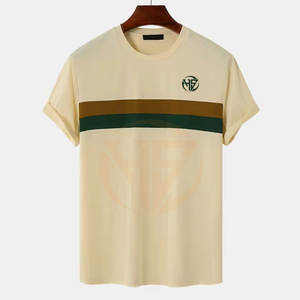 Vente directe d'usine T-Shirt décontracté nouveau haute qualité en gros hommes vêtements à manches courtes 100% coton T-Shirt - Product Image 1