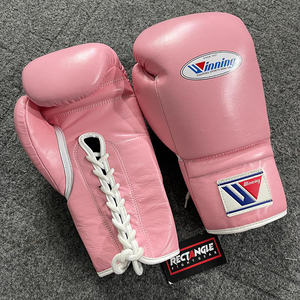 Wholesa;e Customized Pink Winning <b>Lace</b>-up Boxing <b>Gloves</b> Made Genuine LeatherGym Wear Winning Competition Kick Boxing <b>Gloves</b> - Product Image 3