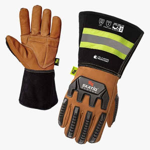 Guantes de seguridad de piel de cabra resistentes al aceite con protección contra cortes de 5 puños Resistencia al impacto antivibración Protección contra cortes de 5 puños - Product Image 1