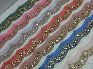 Ribete de Encaje Bordado con Borde Festoneado Dorado, Adorno de Lujo para Saree, Vestido de Novia, Material de Costura DIY - Product Image 4