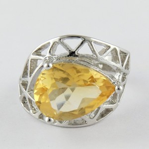 Anillos de plata de ley 925 con citrino amarillo de la princesa Bella, joyería de plata de diseño, joyería de plata hermosa - Product Image 2